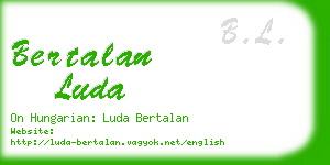 bertalan luda business card